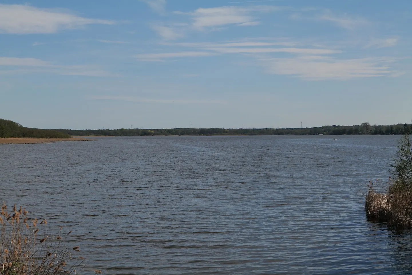 Der Mellensee vom Ufer aus, Blick über die offene Wasserfläche